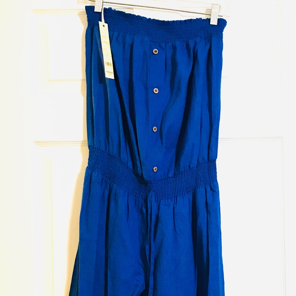NWT- Nana USA Royal Blue Summer Pantsuit/Jumpsuit w/Rouching/Halter Top Sz: 2XL
